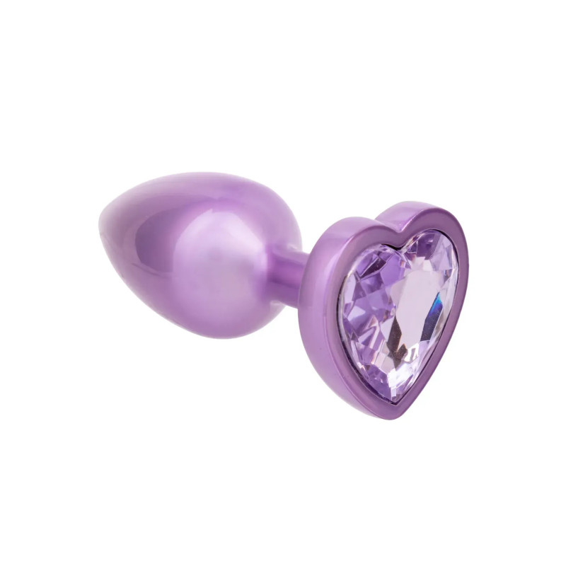 Анальная пробка CalExotics Diamond Heart Plug Small, фіолетова