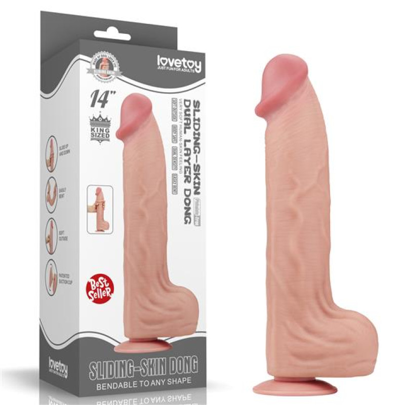 Реалістичний фалоімітатор із рухомою шкірою LoveToy Sliding Skin 14