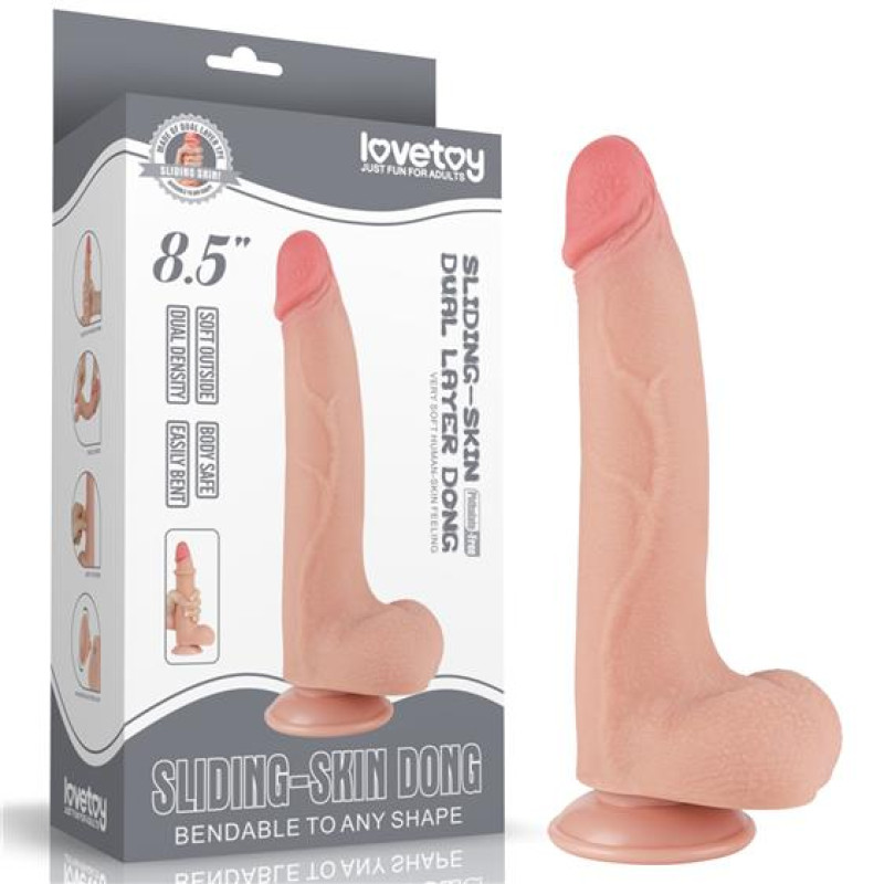 Реалістичний фалоімітатор із рухомою шкірою LoveToy Sliding Skin 8.5