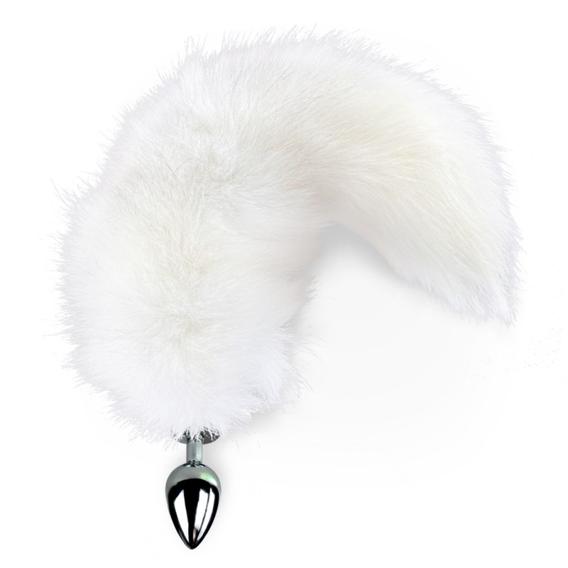 Металева анальна пробка з хвостом із натурального хутра Art of Sex size M