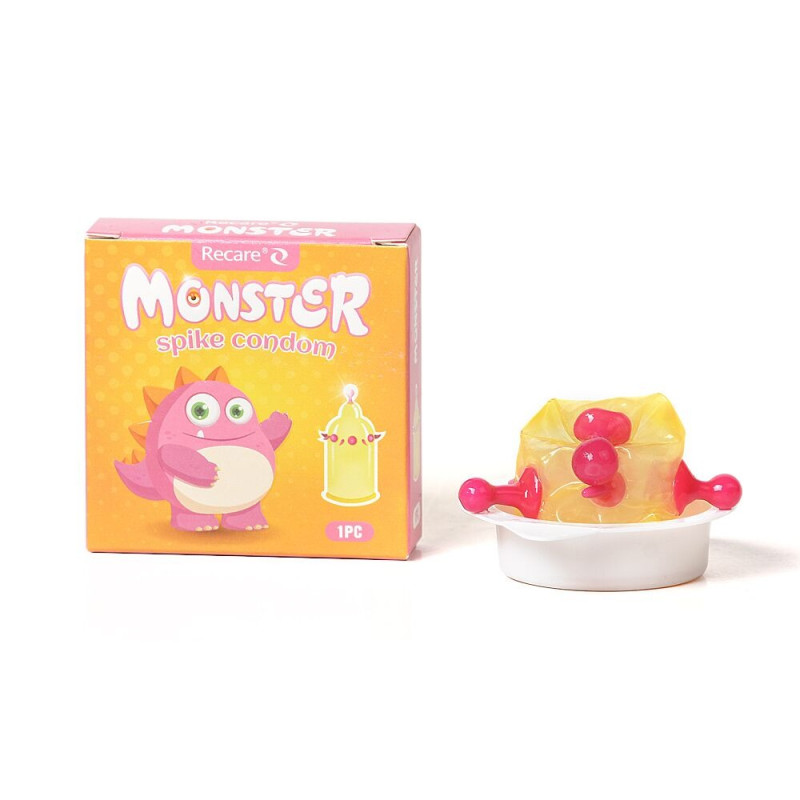 Насадка на член Recare Pink Monster Spike Condom