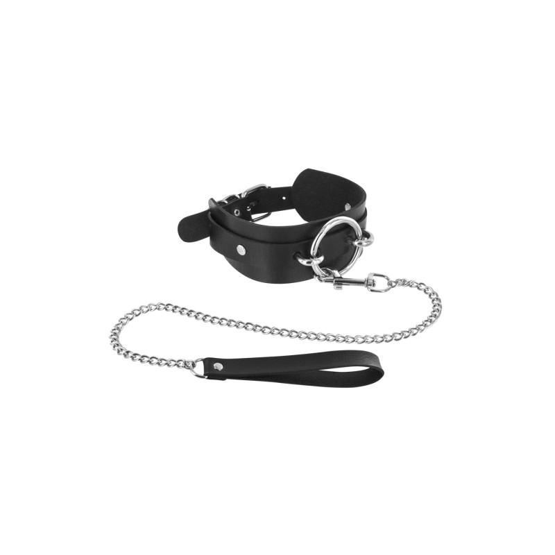 Нашийник великим кільцем та з повідцем Fetish Tentation Ring and Leash