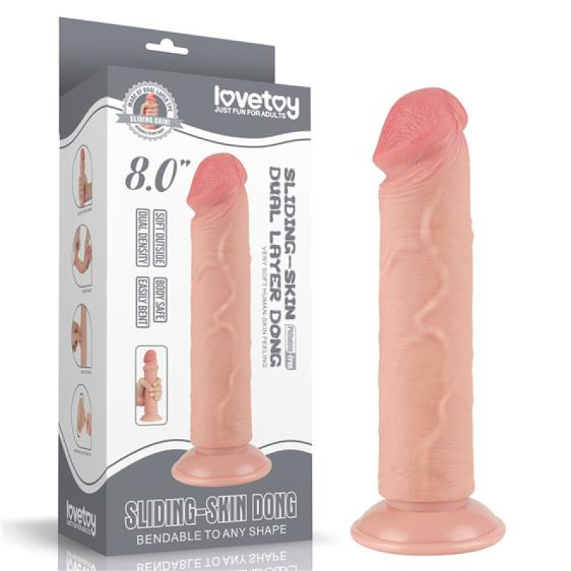 Реалістичний фалоімітатор із рухомою шкірою LoveToy Sliding Skin 8